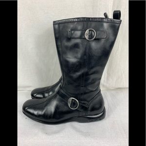Womens Nike Air Motorcycle Calf High Leather Boots